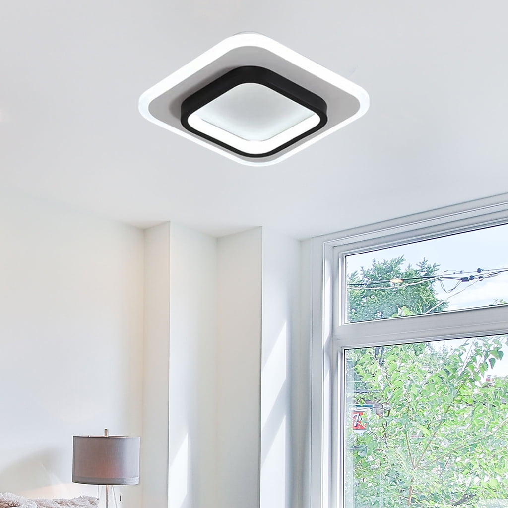 LED Ceiling Lights Modern Ceiling Lamp,20W 9.5-Inch Flush Mount Lighting Fixture,Kitchen Light Fixture for Hallway Living Room Bedroom Square White Square