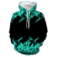 thumbnail image 2 of Leesechin Men's Long Sleeve Flame Print Hooded Pullover Tie Pocket Top Hooded Sweatshirt, 2 of 6
