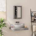 thumbnail image 4 of Costway Bathroom Wall Cabinet Single Mirror Door Cupboard Storage Wood Shelf Grey, 4 of 10