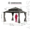 thumbnail image 4 of Sunjoy 14x12 Outdoor Gazebo Steel Hardtop with Curtain and Netting - Brown Aluminum Posts, Kingston Serices, 4 of 18