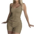 thumbnail image 7 of jobturf Womens Pajama Sets Summer Fashion Polka Dots ​Printed Lounge Sets Scoop Neck Sleeveless Shirts and Shorts 2 Piece Outfits Cute Pj Sets, 7 of 7