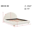 thumbnail image 4 of Noble House Lit Plateforme Bouclé Grand Size, Tête de Lit Ronde Courbée, Cadre Bas, Blanc, 4 of 8