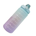 thumbnail image 3 of Botella de agua deportiva con pajita, antifugas, color degradado esmerilado, apertura con un solo clic, con asa, escala transparente, 2000 ml, verde claro, 3 of 12