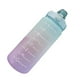 thumbnail image 3 of Botella de agua deportiva con pajita, antifugas, color degradado esmerilado, apertura con un solo clic, con asa, escala transparente, 2000 ml, verde claro, 3 of 12