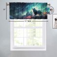 thumbnail image 4 of Wolf Kitchen Valance Curtains Woodland Mountain Wild Animals Colorful Sky Privacy Decorative Rod Pocket Short Window Valance Curtains 54 by 18 in, 1 Panel, 4 of 6