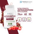 thumbnail image 3 of Astaxanthin Supplement 24mg with Lycopene 50mg – High Dose Dual Spectrum Antioxidant Complex - Natural Astaxanthin from Haematococcus Pluvialis Microalgae - 60 Servings, 3 of 8
