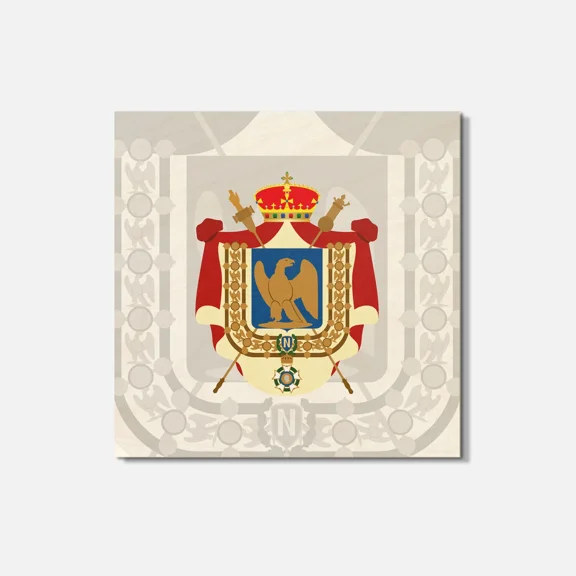 France Coat Of Arms 4'' X 4'' Square Wooden Coaster