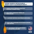 thumbnail image 3 of Five Oceans Kayak Paddles, 84" - 7ft Kayak Fishing Paddle, Detachable Heavy-Duty Aluminum Shaft, Reinforced Fiberglass Blades, 2-Piece Snap-Button, Lightweight Paddle Design for all Kayaks - FO2880, 3 of 9
