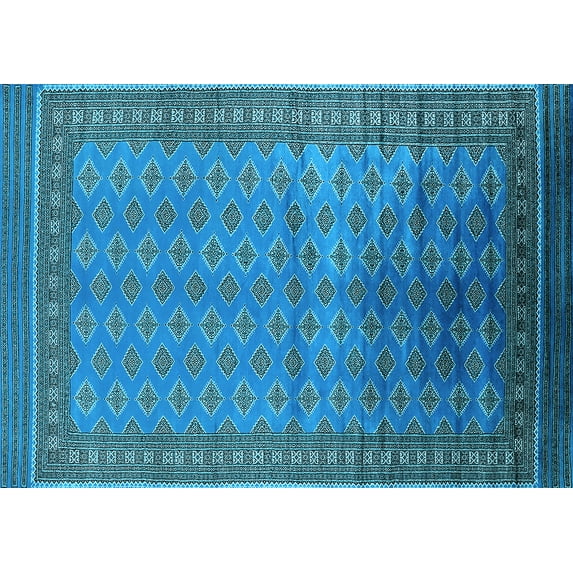 Ahgly Company Indoor Rectangle Oriental Light Blue Industrial Area Rugs, 3' x 5'