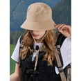 thumbnail image 7 of HonorHut Sun Hats Waterproof Lightweight Bucket Caps Packable Summer Cap with Adjustable Chin Strap Breathable Hiking Fishing Hat Outdoor Protection Khaki, 7 of 7