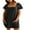 Black, variant on Eytino Dresses for Women Solid Color Holiday Dresses Casual Summer Square Neck Short Sleeve Mini T Shirt Dresses with Pockets M Black
