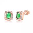 thumbnail image 1 of Daisyyozoid Wholesale Multicolor Earrings Color Zircon Single Full Diamond, Crystal Earrings(Platinum Rectangle), 1 of 9