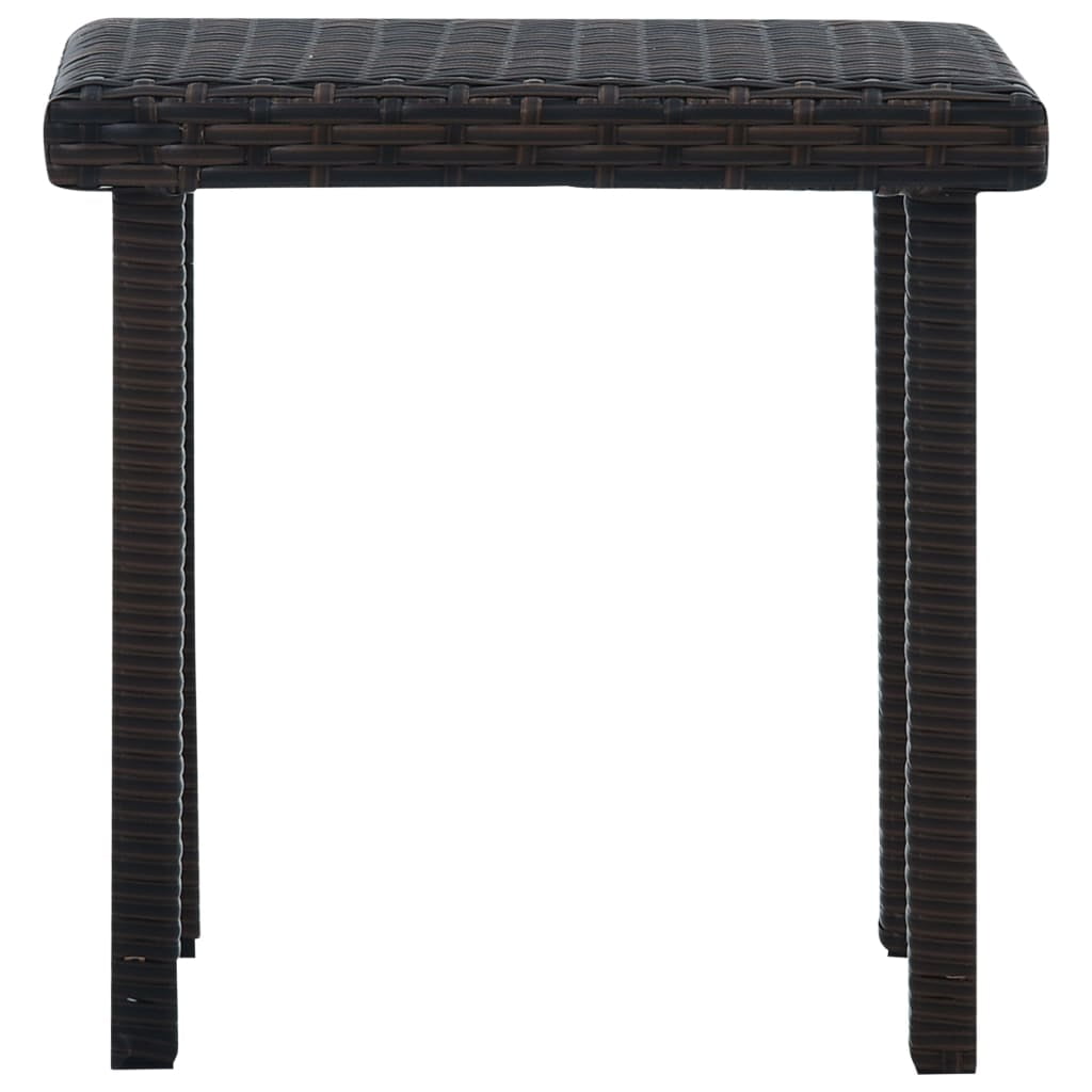 Kepooman 15.7" Outdoor Patio Wicker Rattan Square Tea Table for Garden Deck Pool, Brown