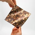 thumbnail image 6 of Walplus Peel and Stick Backsplash Metallic Brown Marble Mosaic Wall Tile Decals 24 Pcs 6" x 6", 6 of 7