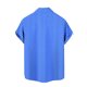 thumbnail image 4 of Blusa y camisa de manga corta con cuello vuelto y botones para hombre, estilo cárdigan vertical de manga corta con cuello vuelto y bolsillo, blusa de poliéster para hombre, 4 of 5