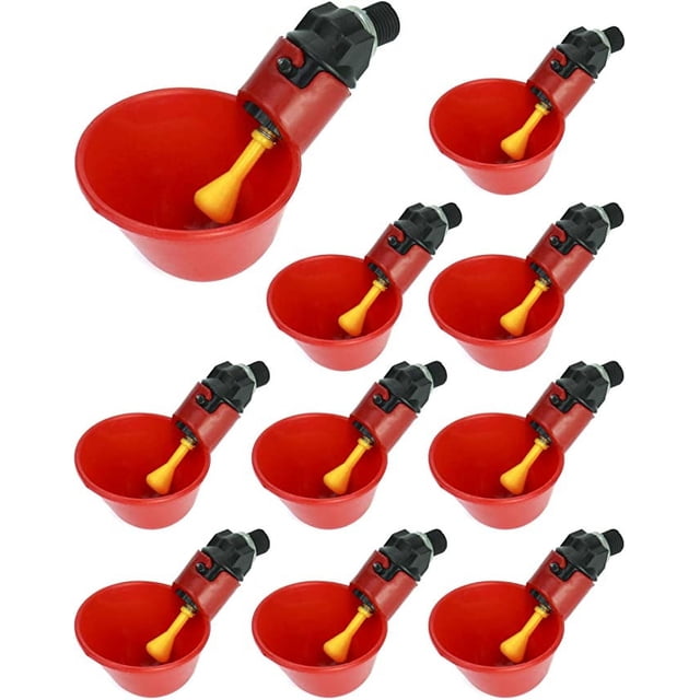 Bebedero automático para pollos, bebedero de plástico para aves de corral, codorniz, paloma, pollo, 10 Uds. (25mm, para tubería) oso de fresa Electrónica