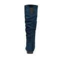 thumbnail image 3 of Dream Pairs Womens Wide Calf Faux Fur Slouchy Low Heel Side Zip Knee High Boots Blvd-W Wide/Calf/Dark/Blue Size 7, 3 of 5