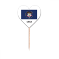 thumbnail image 1 of U.S. State Flag Contour Utah Toothpick Flags Heart Lable Cupcake Picks, 1 of 3