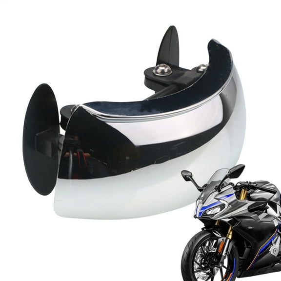 Motorcycle Mirrors | 180 Degree Blind Motorcycle Windscreen Mirror | Wide Angle, Adjustable Wind Screen Mount Blind Mirror: Suitable for Street Bikes and Scooters