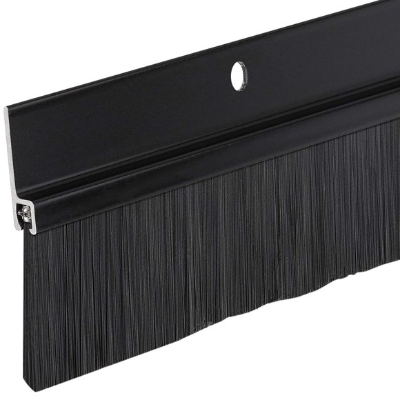Aluminium Noir avec Brosse Longue Balayage pour Espaces jusqu'à 2 Pouces (4 Pieds (48 Pouces) Long)