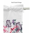 thumbnail image 5 of Red Black Flower Linen Curtain Valance for Bedroom/Bathroom/Kitchen/Office/Living/Dining Room Windows,Teal Floral Painted Simple White Rod Pocket Topper Drapes Decorative Cafe Drapery Panel 54x18, 5 of 6