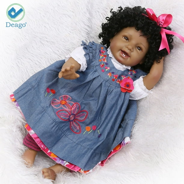 Deago Reborn Baby Doll 22inch Realistic Body Soft Silicone Vinyl Dolls Newborn Baby Dolls Curls Hair Girl Walmart Com Walmart Com
