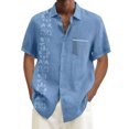 thumbnail image 2 of XDZJLR Men's Shirts Floral Button Down Tropical Holiday Beach Tee, 2 of 4
