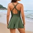 thumbnail image 6 of WAYUTE Womens One Piece Swimsuits Solid Color Wrap Skirt Comfortable Summer Beach Fashion Swimsuit, 6 of 7