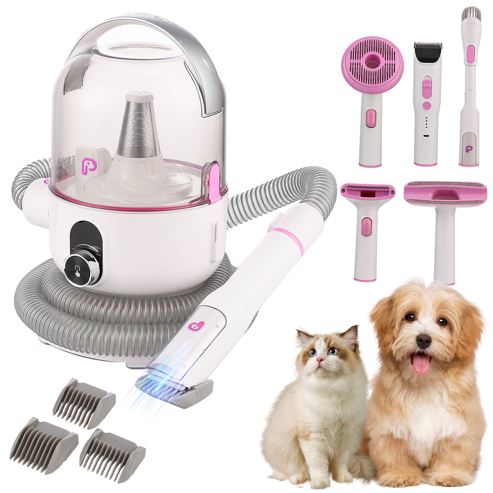 Catboxy Dog Grooming Vacuum Kit – Pet Hair Dryer & Vacuum With Brush Attachments, 10000Pa Suction, Negative Ion Drying
