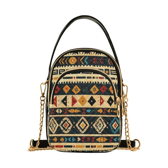 ALAZA Chain Crossbody Bags for Women Boho Tribal Ethnic Shoulder Handbag Phone Purse