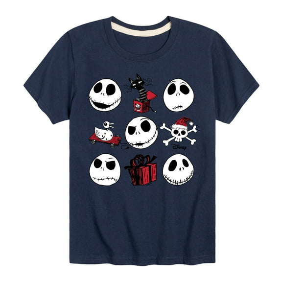 The Nightmare Before Christmas - Jack Christmas Grid - Toddler And Youth Short Sleeve Graphic T-Shirt