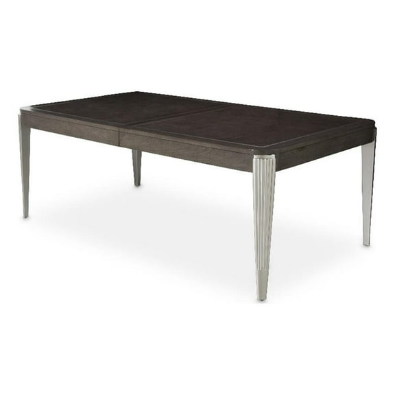 Michael Amini Roxbury Park Rectangular Wood Dining Table in Slate Ash