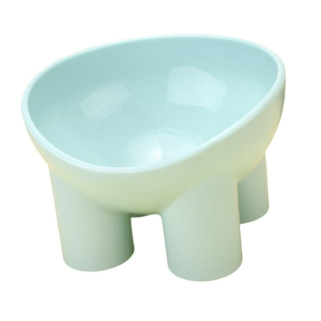 Esquirla Elevated Cat Bow Pet Feeding Dish Stable Neck Protection Kitty Drinking Bowl blue