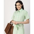 thumbnail image 5 of Moomaya Short Sleeve Spread Collar Cotton Dress - Women's Trendy Shirt Dress, 5 of 9
