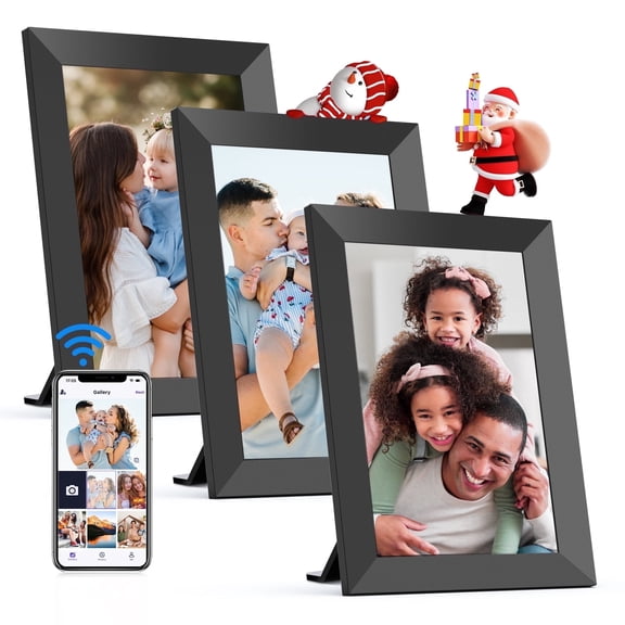 Uhale WiFi Digital Photo Frame , Nusican 10.1" Electronic Picture Video Frames with 32GB Storage & IPS Touch Screen, Instant Sharing Anywhere, Best Holiday Gift for Mother/Father/Friends (3 Pack)