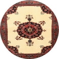 thumbnail image 1 of Ahgly Company Indoor Round Traditional Saffron Red Medallion Area Rugs, 4' Round, 1 of 6