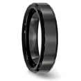 thumbnail image 4 of Chisel Ceramic Black Faceted and Beveled Edge 6mm Polished Band, 4 of 7