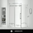 thumbnail image 3 of Fine Fixtures Frameless Shower Enclosure Sliding Shower Glass Door - Tempered Glass 60" W x 34.25 D x 74.25 H Polished Chrome Finish, 3 of 12