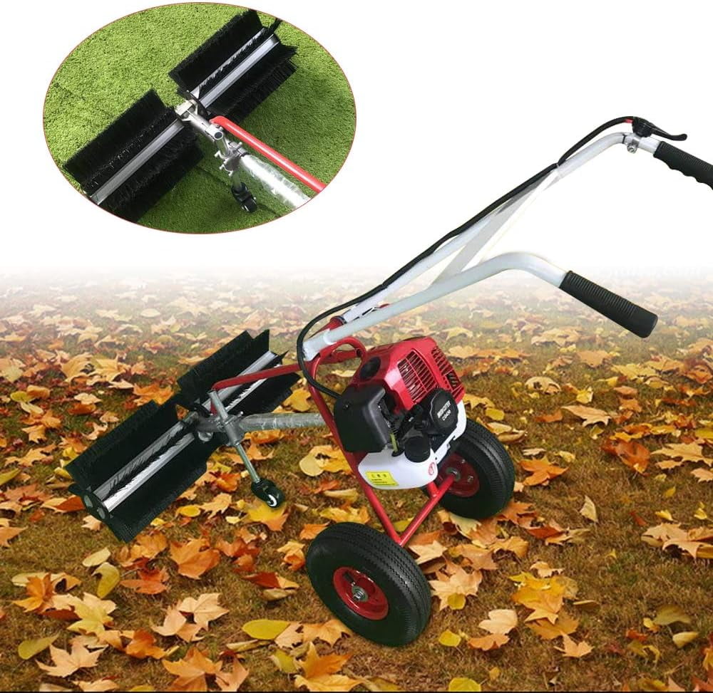FETCOI Outdoor Walk Behind Sweeping Gas Power Broom, 1.7HP 43CC
