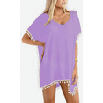 thumbnail image 2 of Rush Bathing Suit Coverups for Women Chiffon Swimwear Bikini Swimsuit Beach Cover Ups (Purple) S1680, 2 of 6