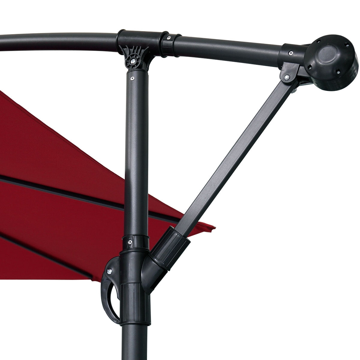 Lowestbest Patio Umbrella Offset Hanging Umbrella Outdoor Market Umbrella, Red