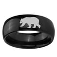 thumbnail image 2 of Polar Bear 8MM Black High Polish Dome Tungsten Men Ring, 2 of 2