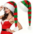 thumbnail image 2 of LNZGNM Christmas Unisex Cozy Elf Hat with Striped Design, Christmas Themed Cap for Men and Women, Soft Feel Cap,Red(One Size), 2 of 5