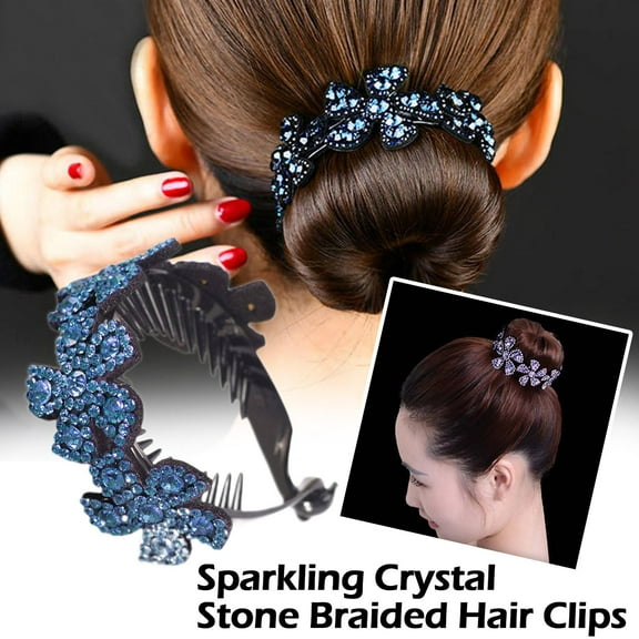 SSKFHGI New Meatball Hair Accessories Women Hair Claws Headwear Rhinestone Flower Hairpin Nest Clip Floral Twist Bird Maker Bun
