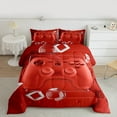 thumbnail image 2 of Manfei Teens Adults Gamepads Gamer 3 Pieces Queen Comforter Set,Video Game Ultra Soft Bedding Sets,White Red Bedding Comforter Set Breathable,Super Cozy Room Decor,Reversible, 2 of 8
