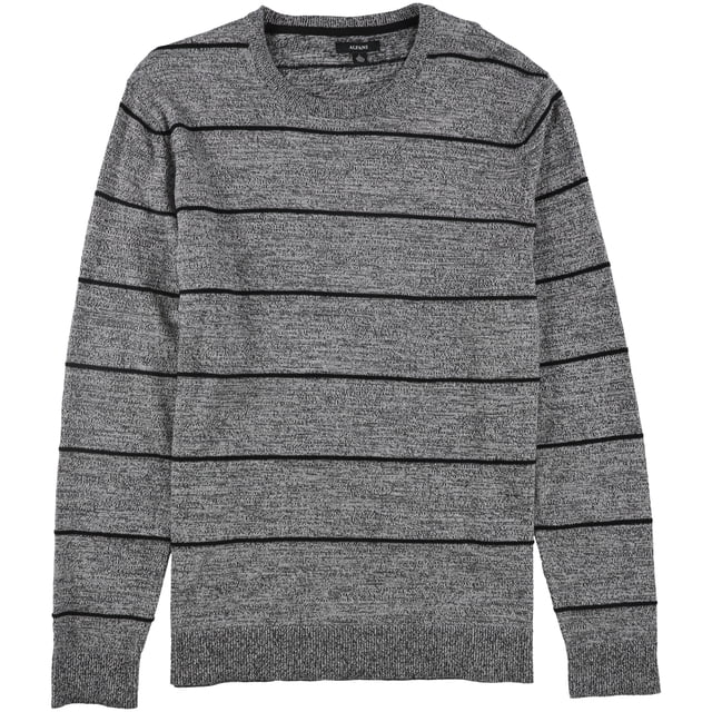 Alfani Mens Stripe Pullover Sweater, Black, Large