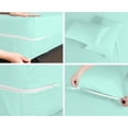 thumbnail image 5 of 4 Piece Zipper Sheet Set Includes (1 Zipper Fitted Sheet, 1 Flat Sheet And 2 Zipper PillowCase) with 8 Inch Deep Pocket 800 TC 100% Egyptian Cotton Solid Aqua Blue Color Twin Size, 5 of 7