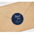 thumbnail image 2 of Darling Souvenir Round 45 Pcs Calligraphy Thank You Stickers Personalized Bride Groom Names And Date Envelope Seals-Navy Blue, 2 of 3