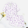 thumbnail image 4 of WOYY Toddler Girls Bow Pajamas Button Down Short Sleeve Shirt Shorts Sleepwear, Sizes 2-3T, 4 of 5