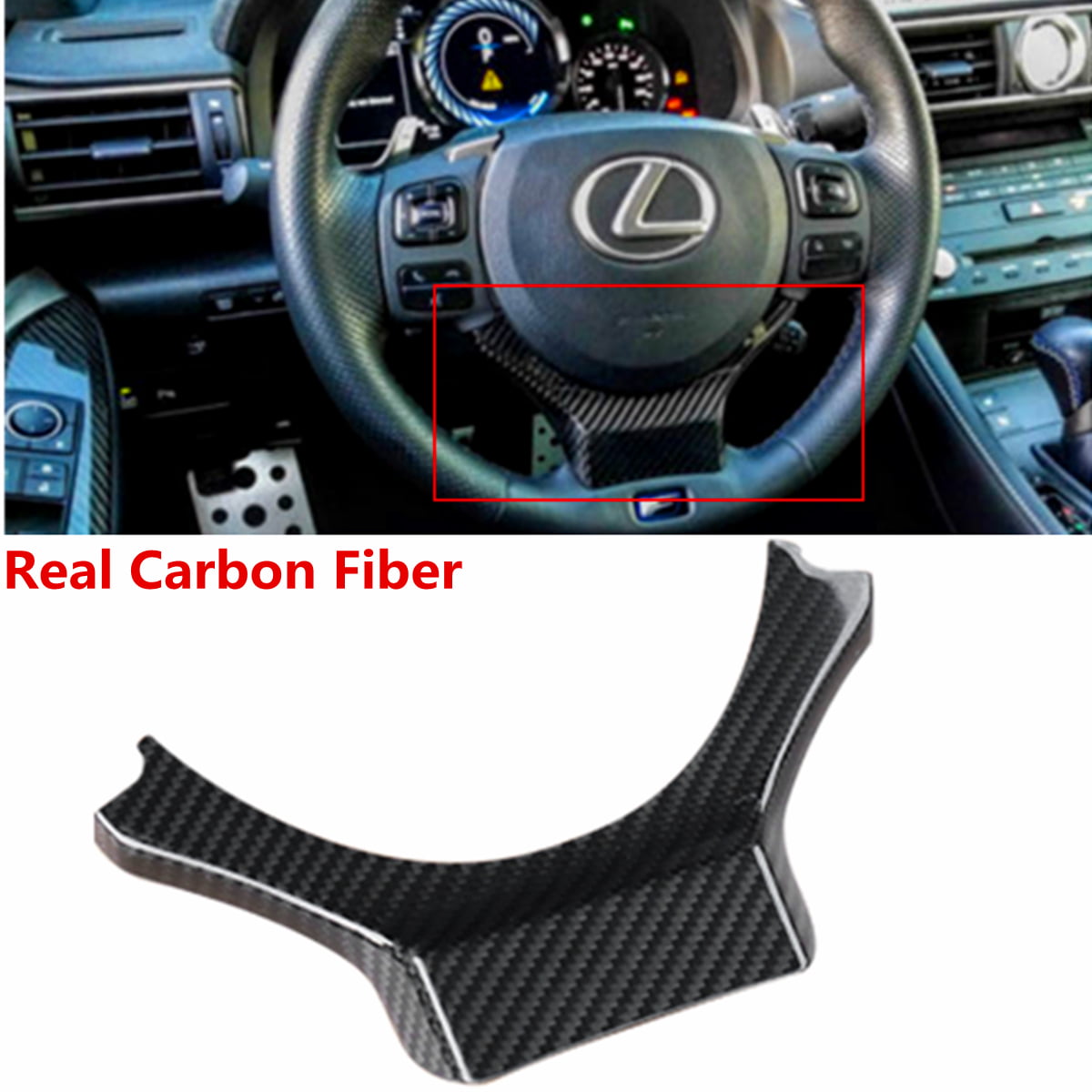 Car Carbon Fiber Steering Wheel Lower Cover Trim Fit For Lexus CT200H NX200t